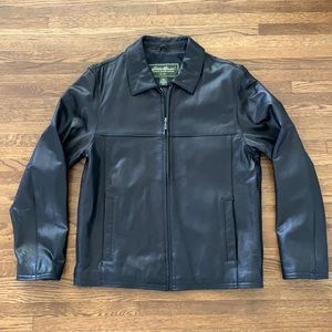 Eddie Bauer Leather Jacket Medium Tall